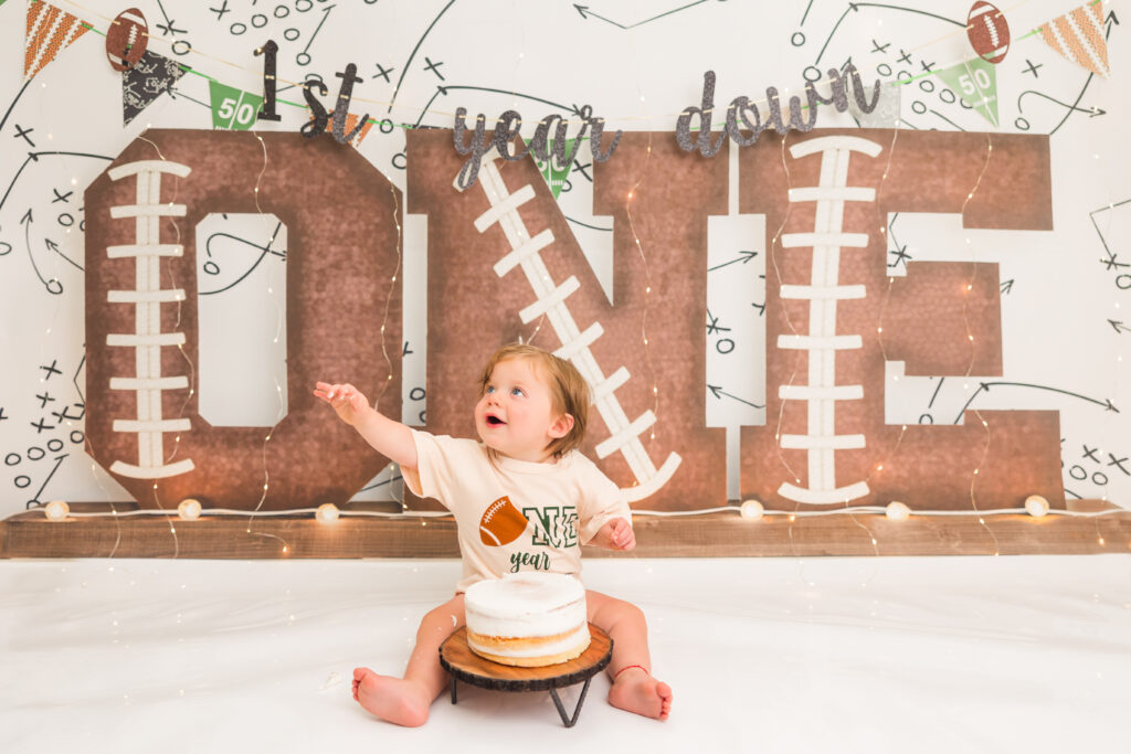 football cake smash photography, cake smash photography, new jersey cake smash photographer